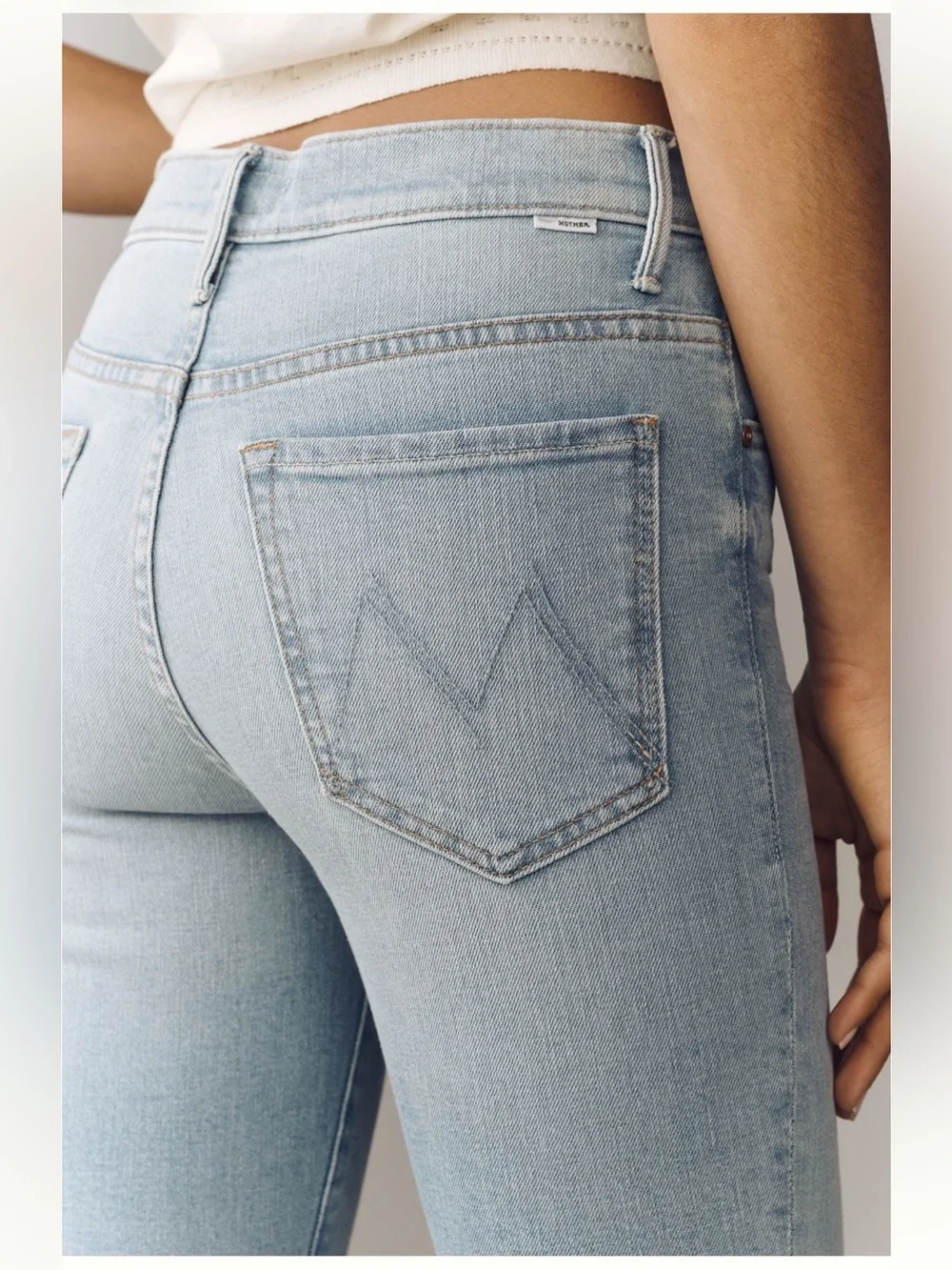 MOTHER Insider High Rise Crop Straight Step Jeans